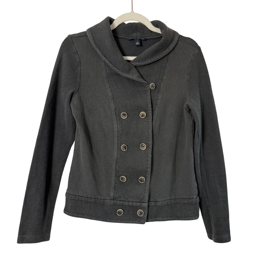 Banana Republic Cardigan Women M Gray Excellent Double Breasted Shawl Collar